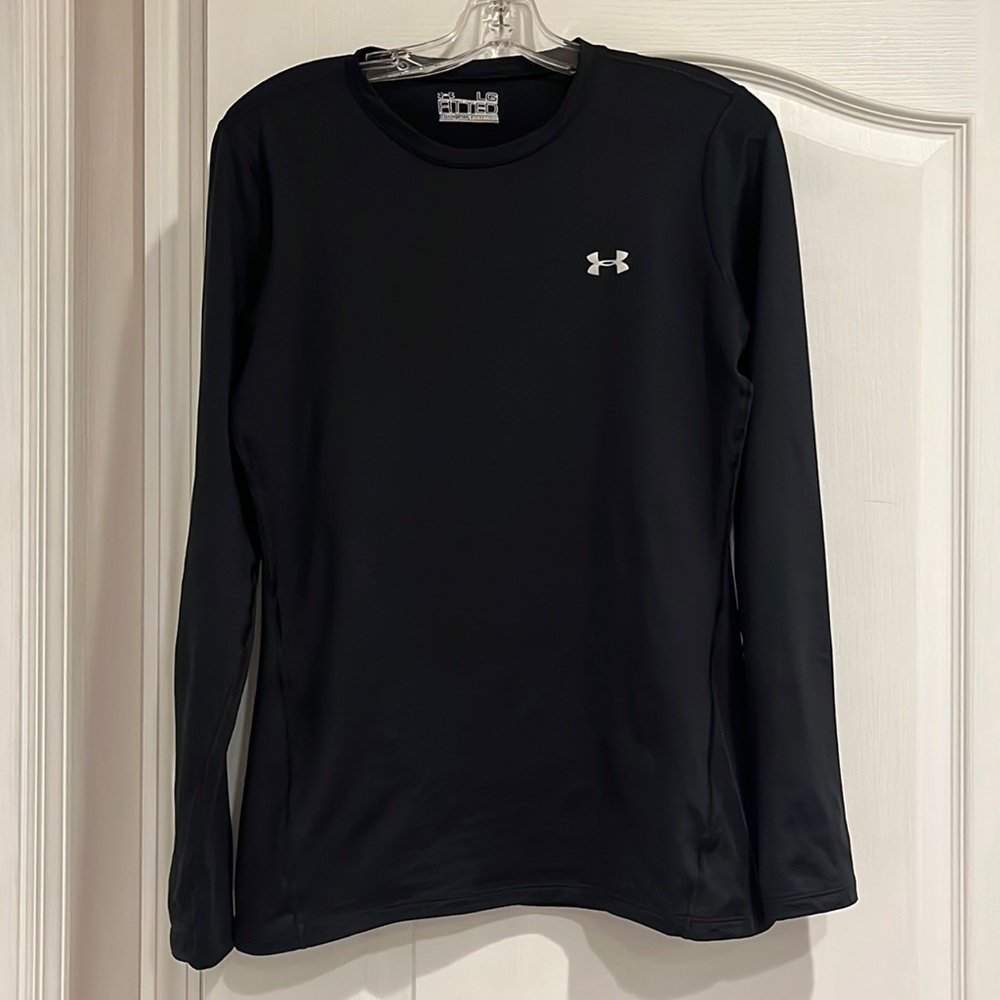 Under Armour Adult Men’s Large Fitted Cold Gear Long Sleeve Black Shirt